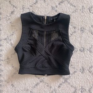 Forever 21 Black crop top sexy sleek blouse fitted